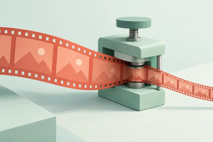 Original conceptual illustration for HandBrake — compressing and converting video