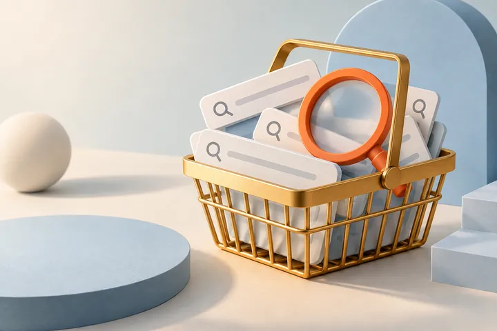 Original conceptual illustration for Keyword Tool for Amazon — amazon product keyword ideas