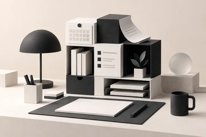 Original conceptual illustration for Notion — a personal knowledge workspace