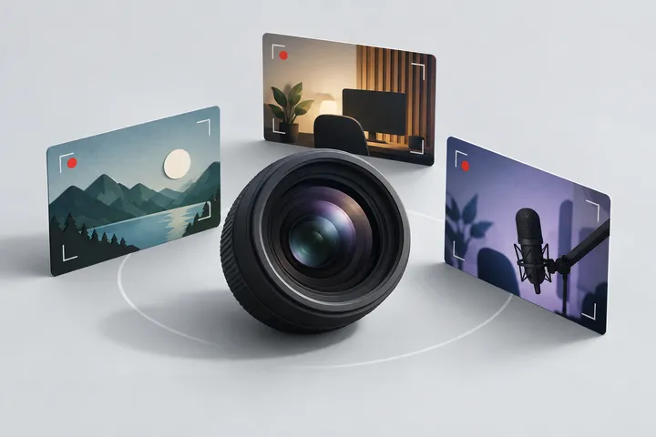 Original conceptual illustration for OBS Studio — screen recording and live production