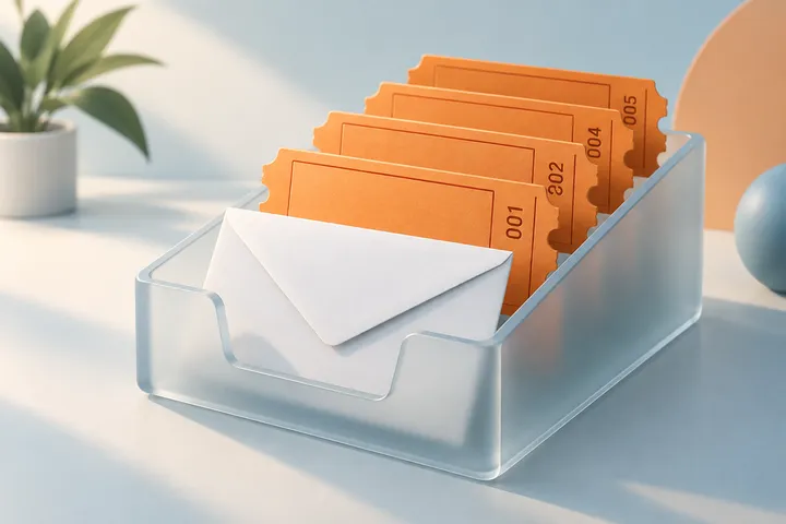 Original conceptual illustration for osTicket — a self-hosted ticketing system