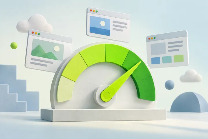 Original conceptual illustration for PageSpeed Insights — finding slow pages