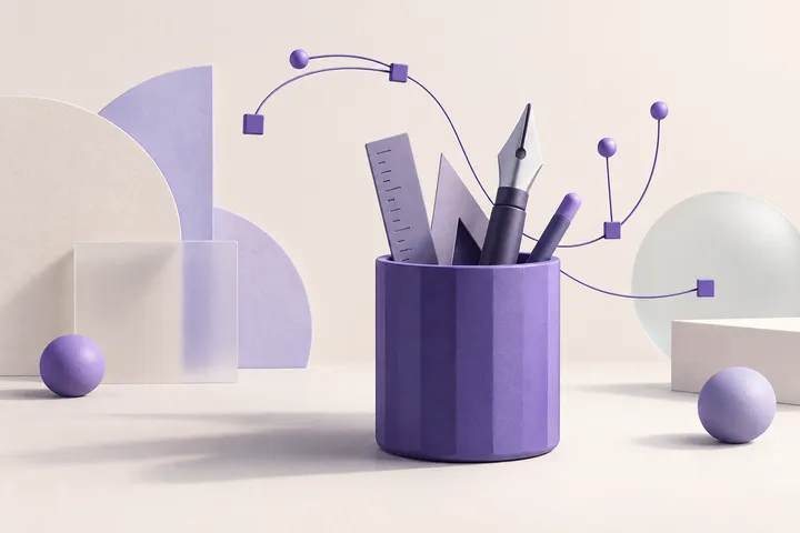 Original conceptual illustration for Penpot — open design collaboration