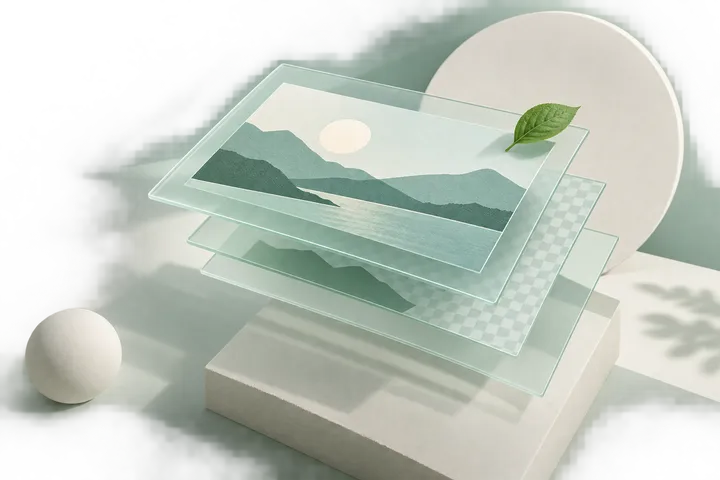 Original conceptual illustration for Photopea — layered image editing in a browser