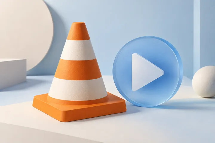 Original conceptual illustration for VLC Media Player — playing and checking media files