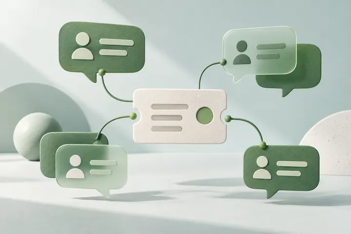 Original conceptual illustration for Zammad — an open support workspace